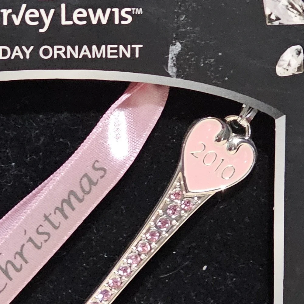 Christmas Tree Ornament Baby Girls 1st Year 2010 Spoon Harvey Lewis w/ Swarvoski